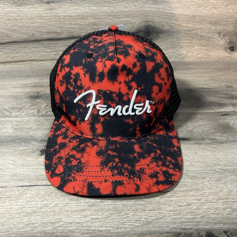 Fender Guitars Red & Black Snapback Hat  Cap Logo New With Tag